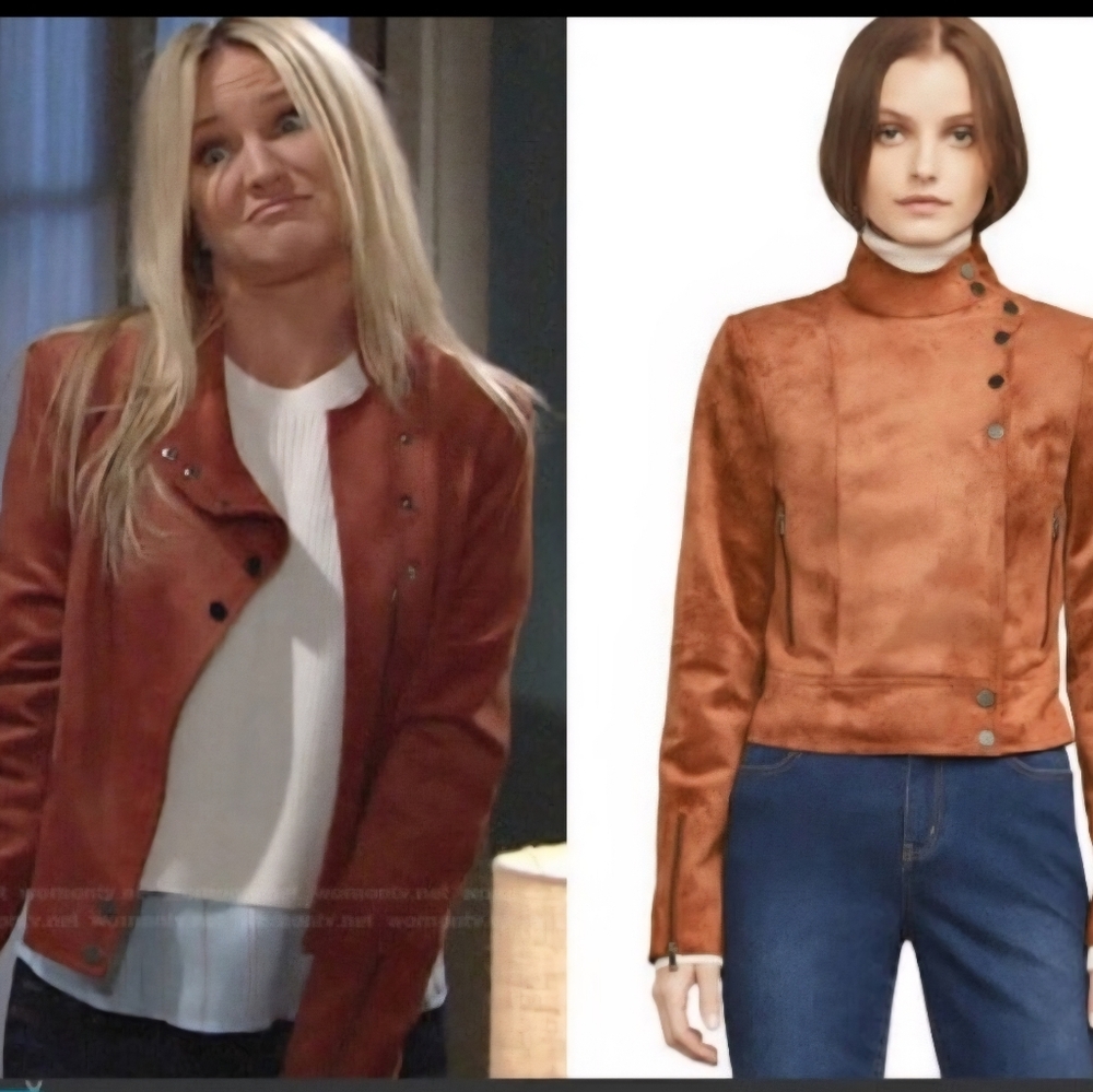 BCBGMaxAzria Women's Tan Leather Jacket